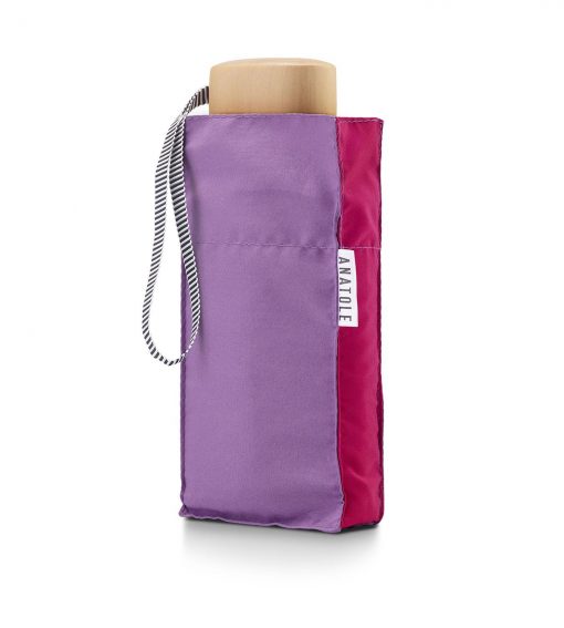 Lilac & Pink folding compact umbrella – ELIZABETH