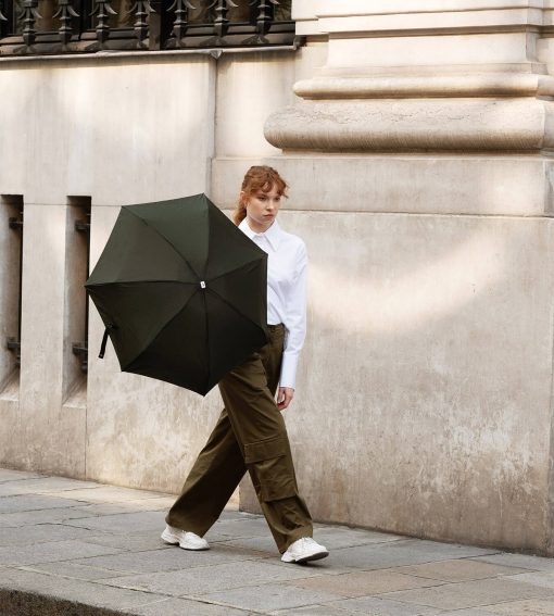 Khaki folding compact umbrella – LEONARD