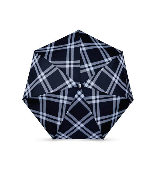 Tweed compact umbrella – black & white plaid – CAMDEN