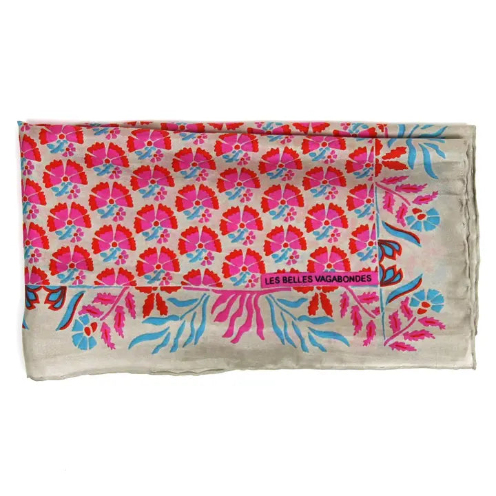 Mini Augustine Silk Scarf - Rose