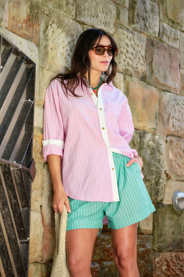 Mila Short - Zesty Green Stripe
