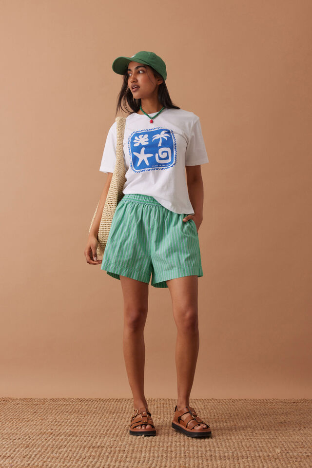 Mila Short - Zesty Green Stripe