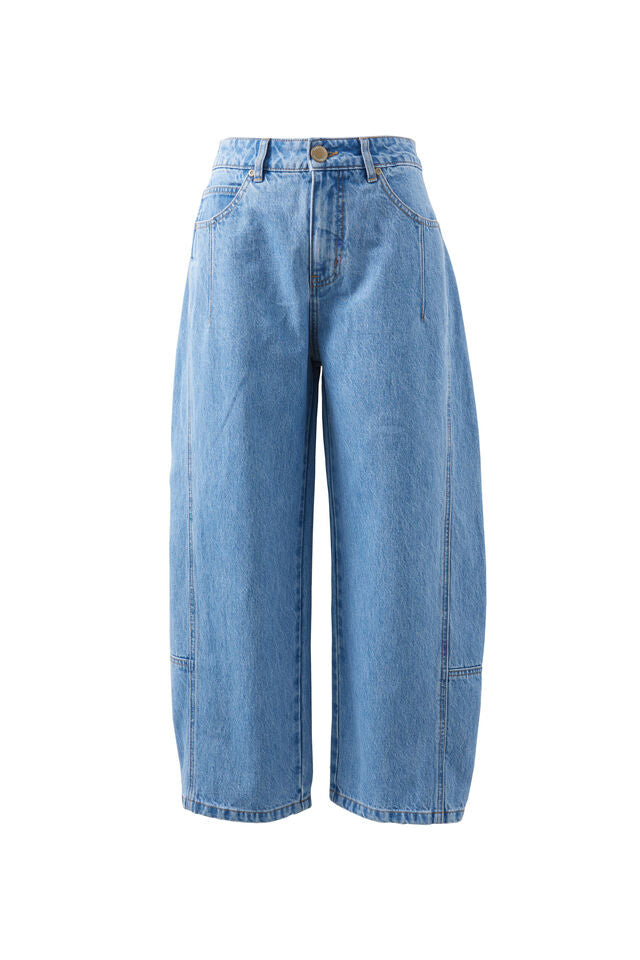 Darted Barrel Jean - Vintage Blue