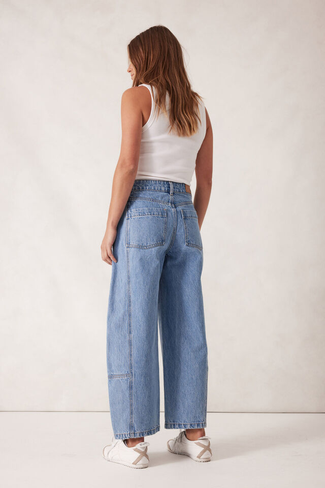 Darted Barrel Jean - Vintage Blue