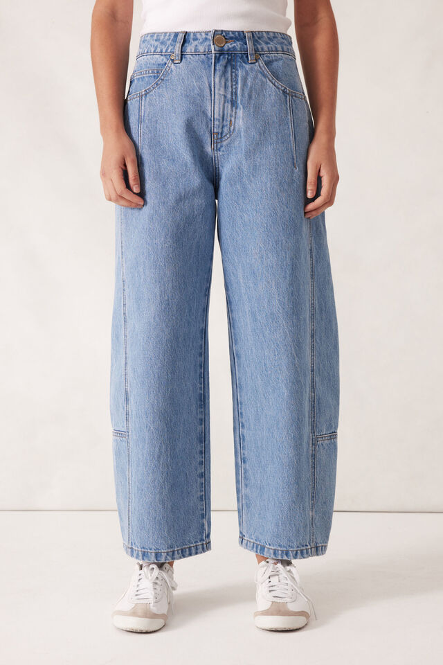 Darted Barrel Jean - Vintage Blue