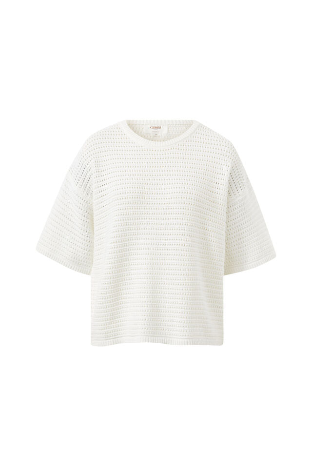 Textured Boxy Knit - White