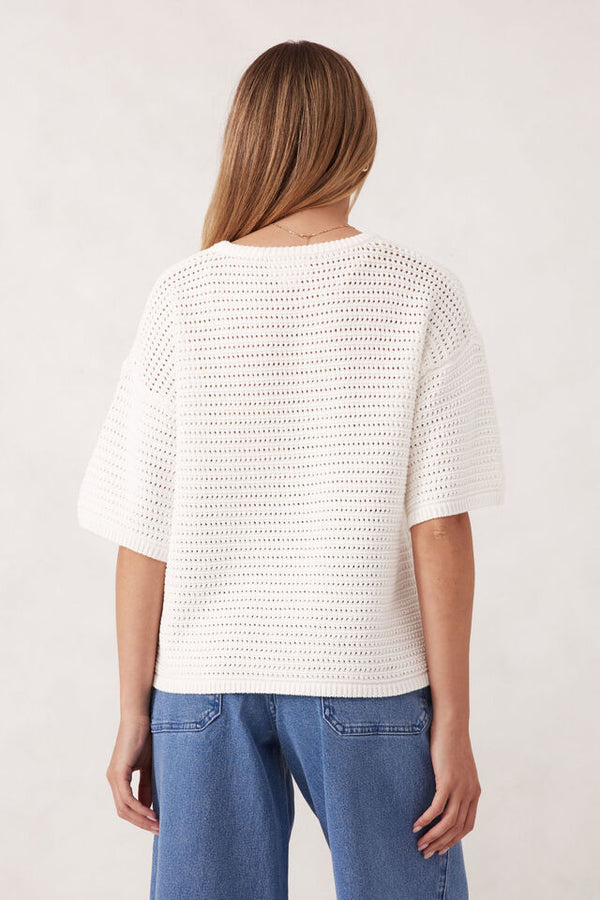 Textured Boxy Knit - White