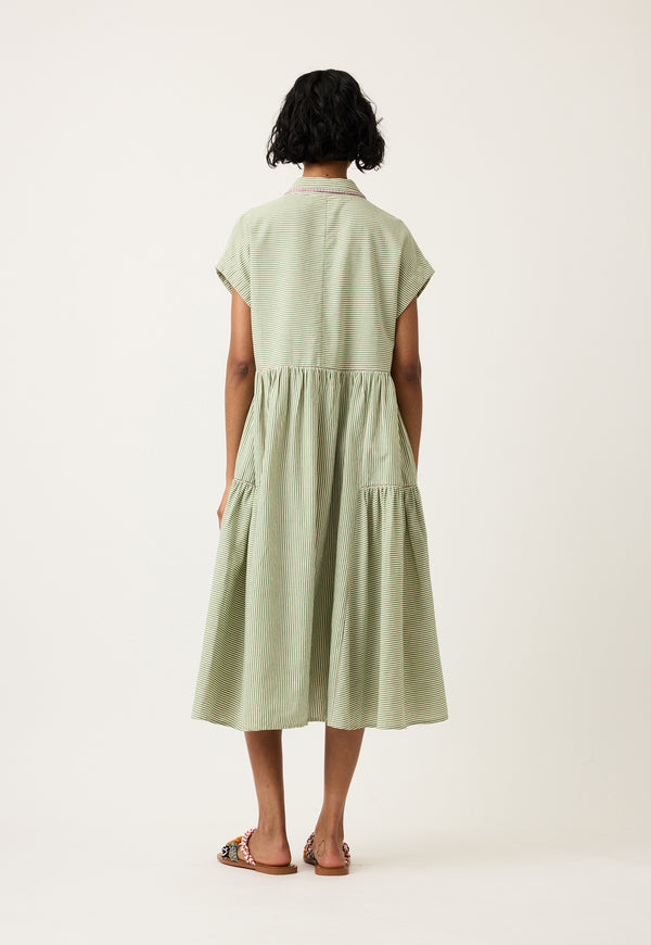 Maja Dress - Green Stripe