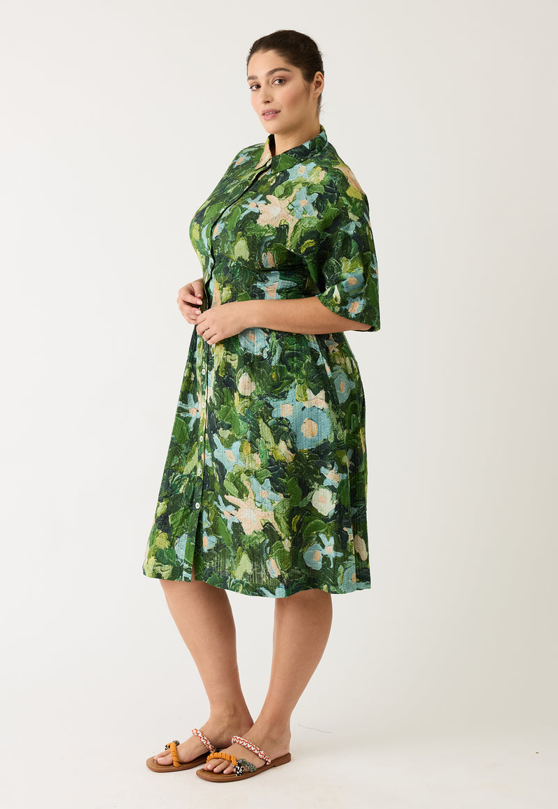 Paloma Short Sleeve Dress - Garden