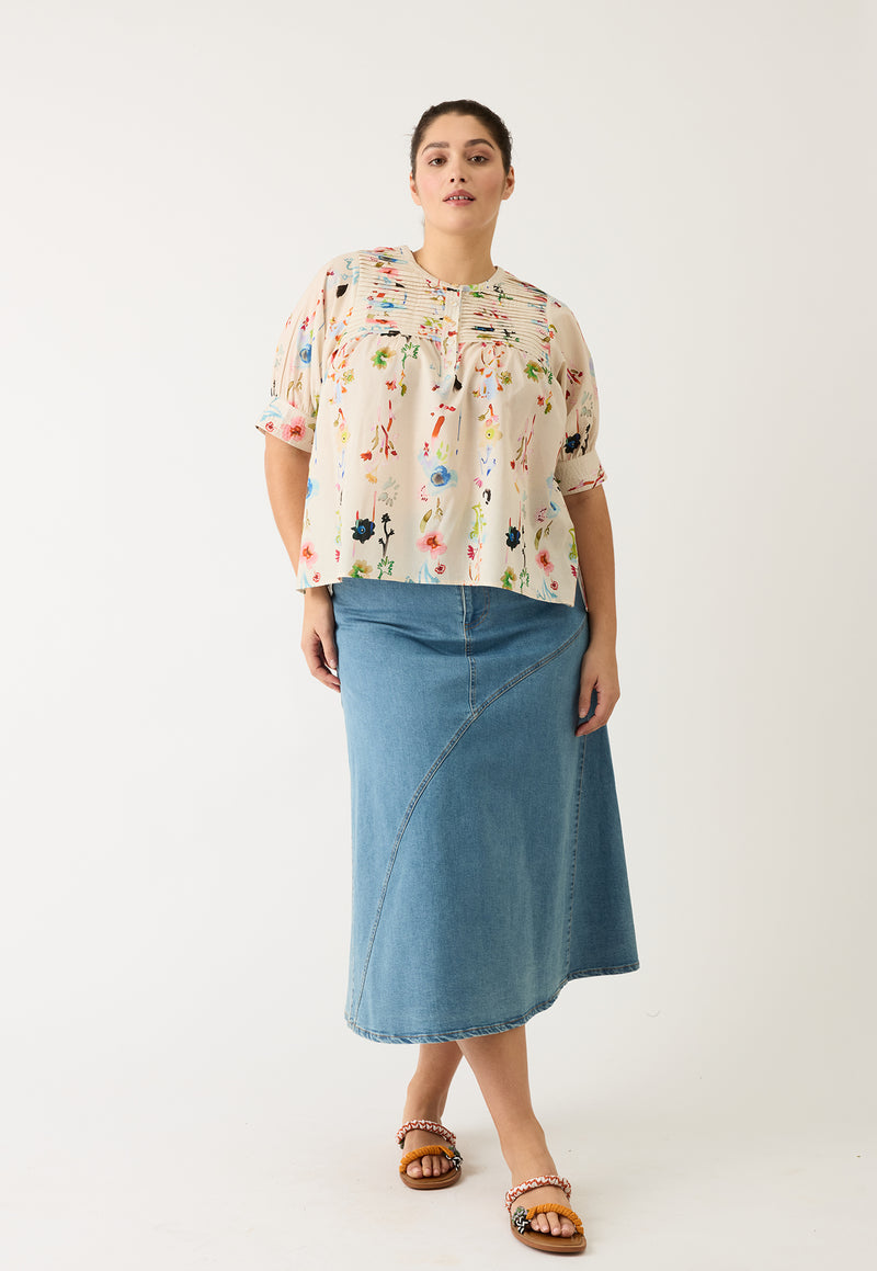 Gwen Blouse - Watercolour Cream