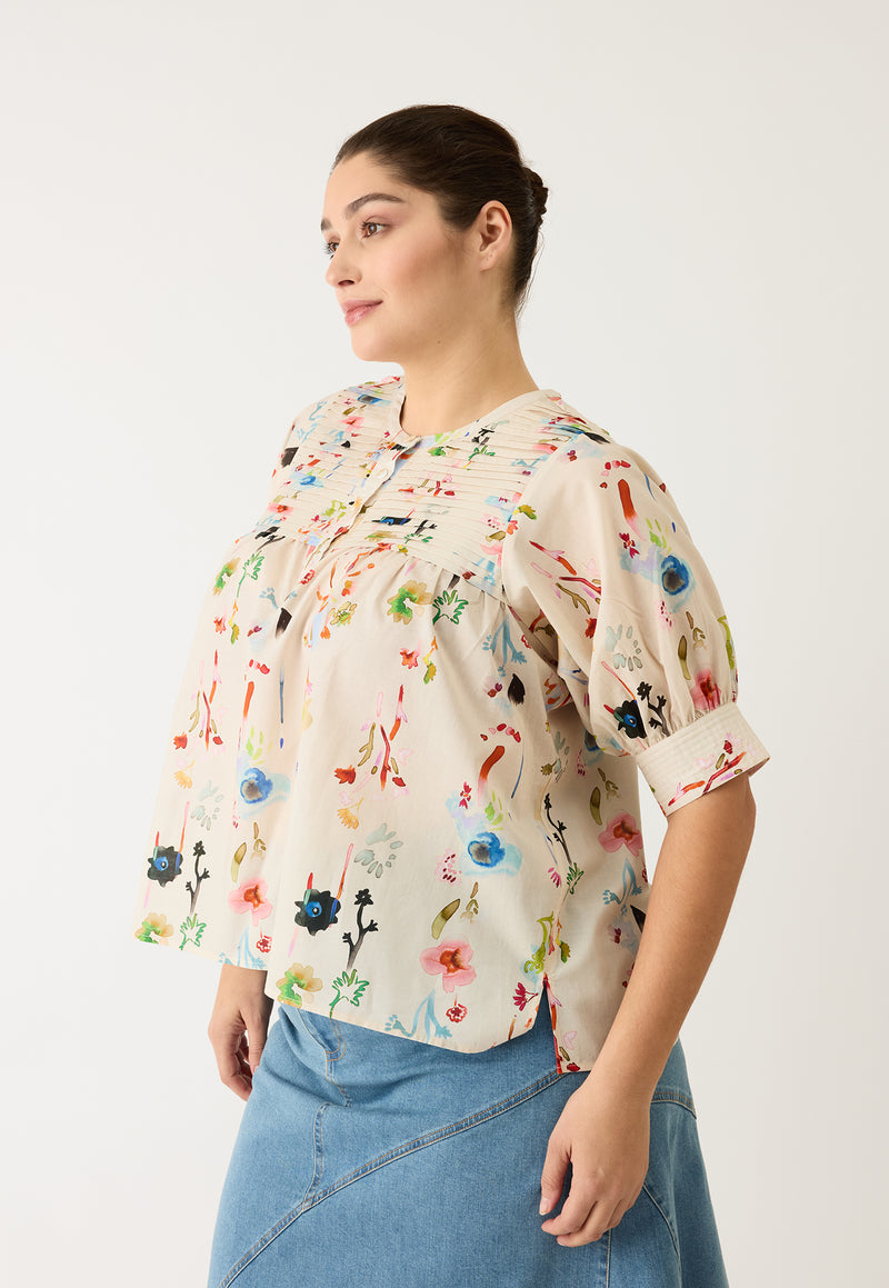 Gwen Blouse - Watercolour Cream