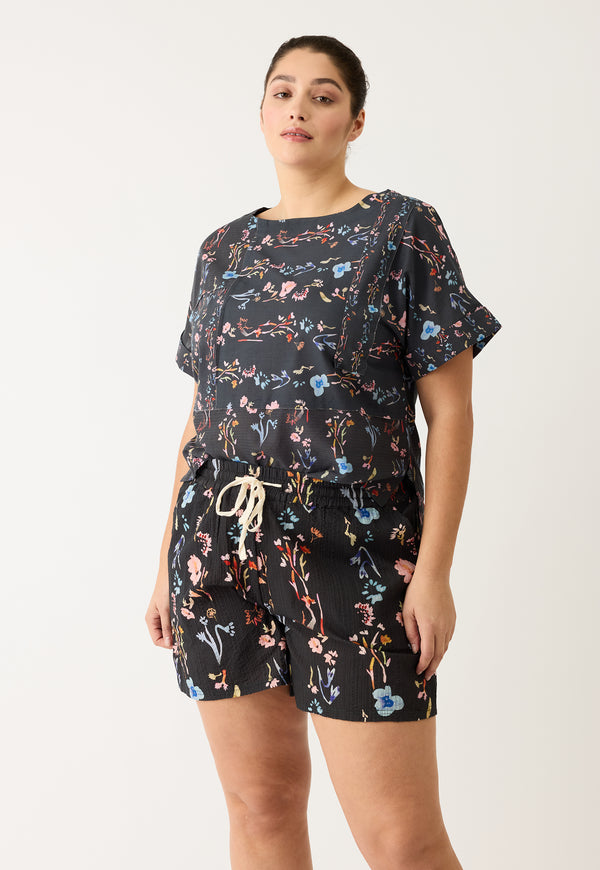 Dolman Top - Watercolour Charcoal