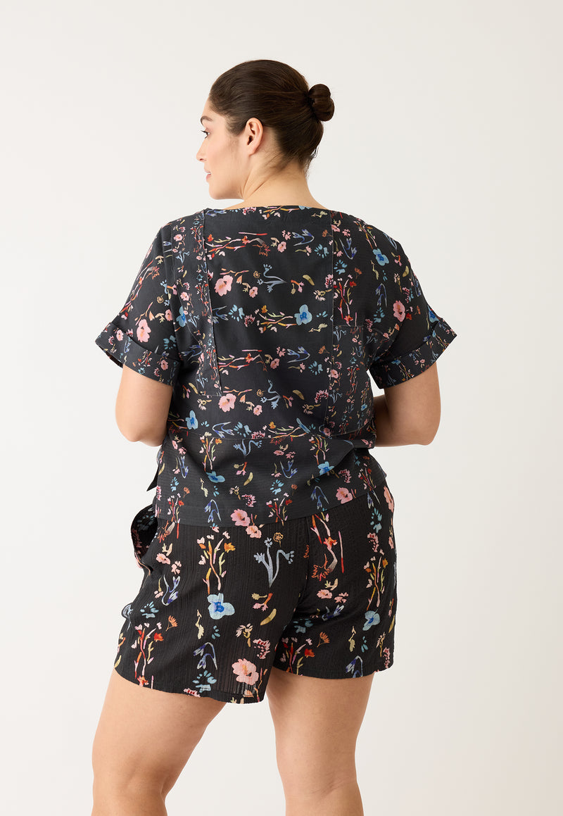 Dolman Top - Watercolour Charcoal