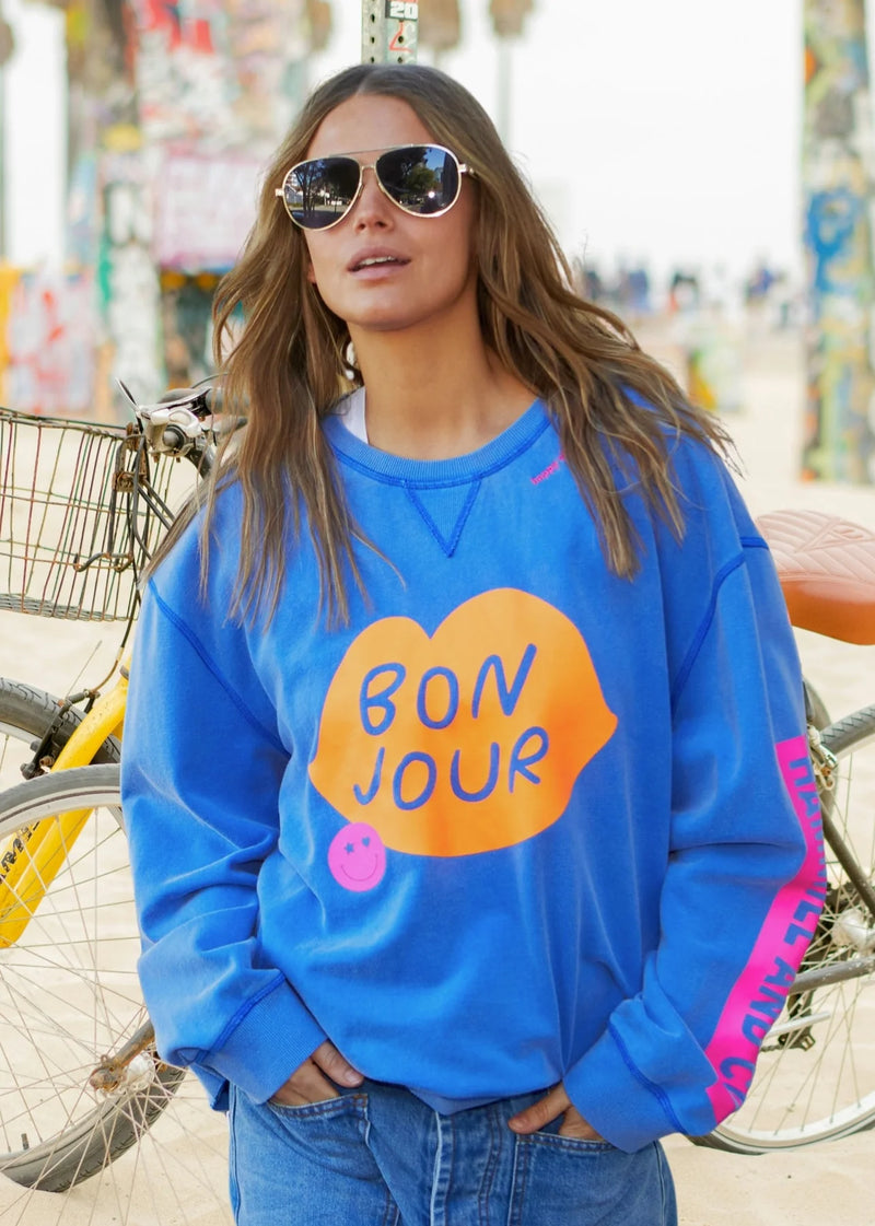 Bonjour Washed Royal Blue Sweat