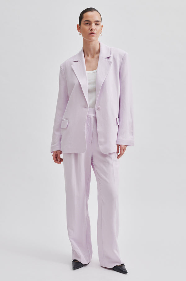 Lino New Trouser - Lavender Fog