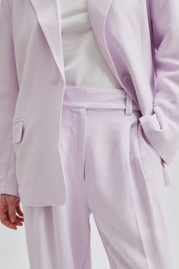 Lino New Trouser - Lavender Fog