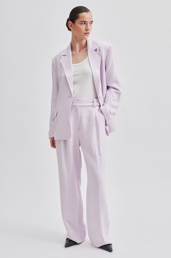 Lino New Trouser - Lavender Fog