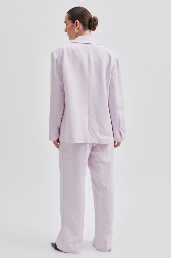 Lino New Trouser - Lavender Fog