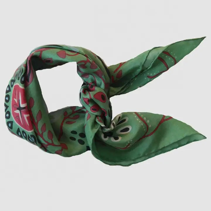 Mini Marushka Silk Scarf - Green