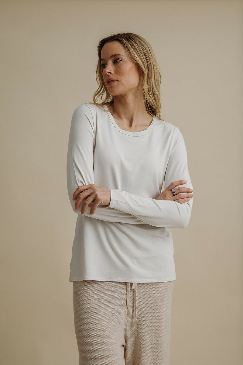 Heavenly Jersey Long Sleeve Tee - Pebble