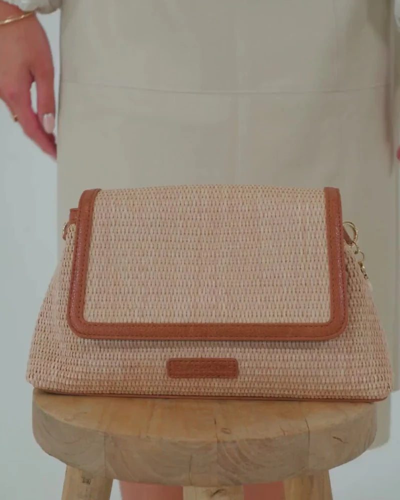Lugano Crossbody Bag - Tan Weave