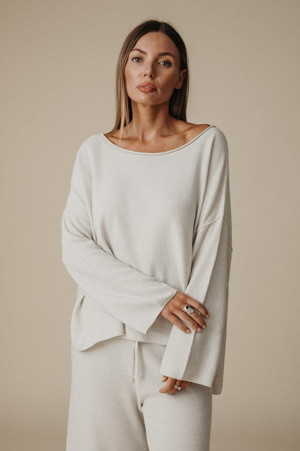 Retreat Cotton Twist Pullover - Silver x Salt