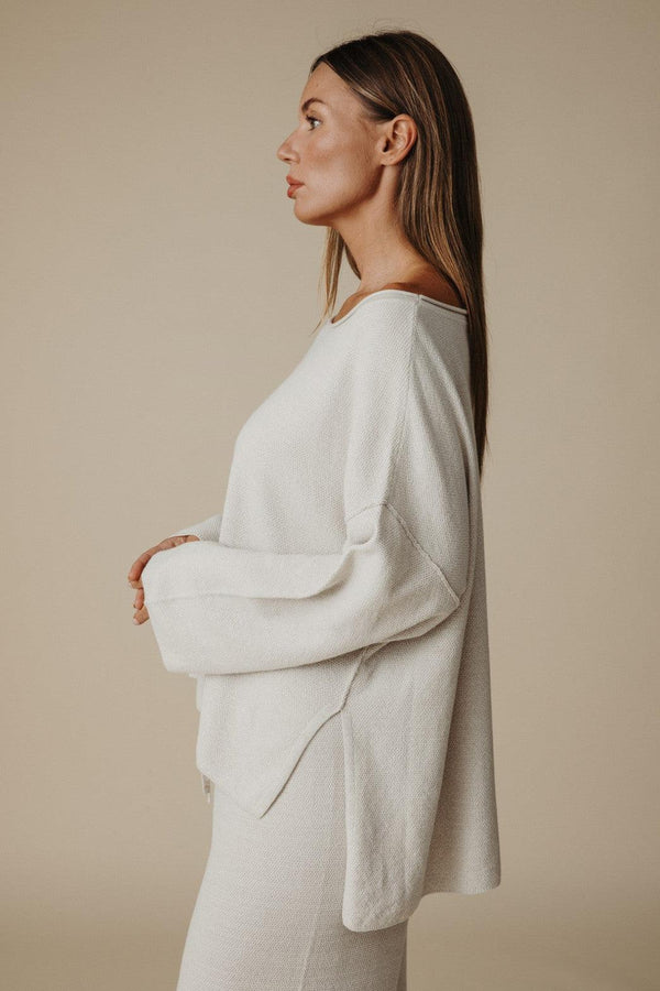 Retreat Cotton Twist Pullover - Silver x Salt