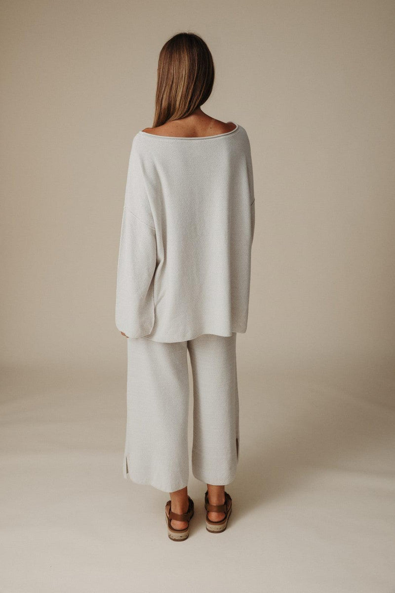 Retreat Cotton Twist Pullover - Silver x Salt