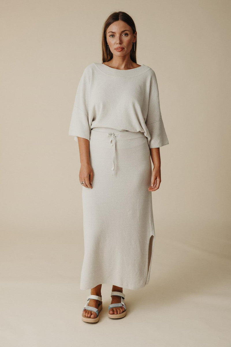 Retreat Cotton Twist Tee Pullover - Silver x Salt