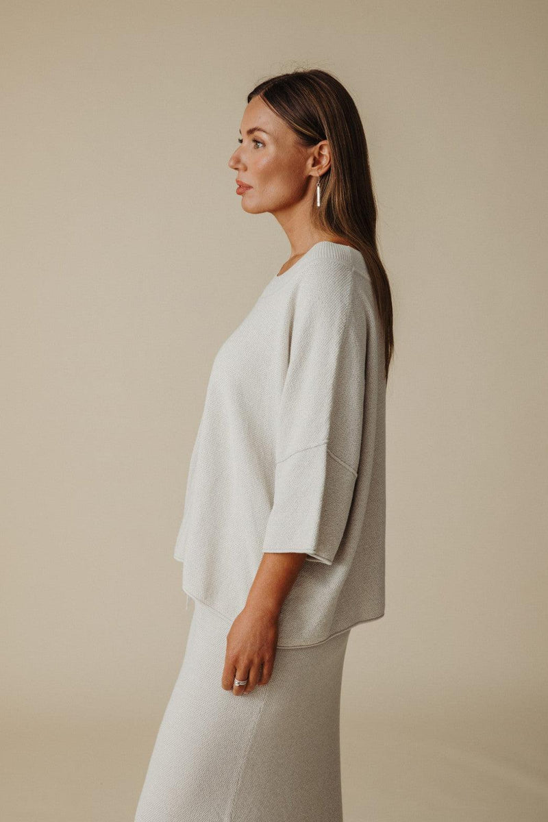 Retreat Cotton Twist Tee Pullover - Silver x Salt