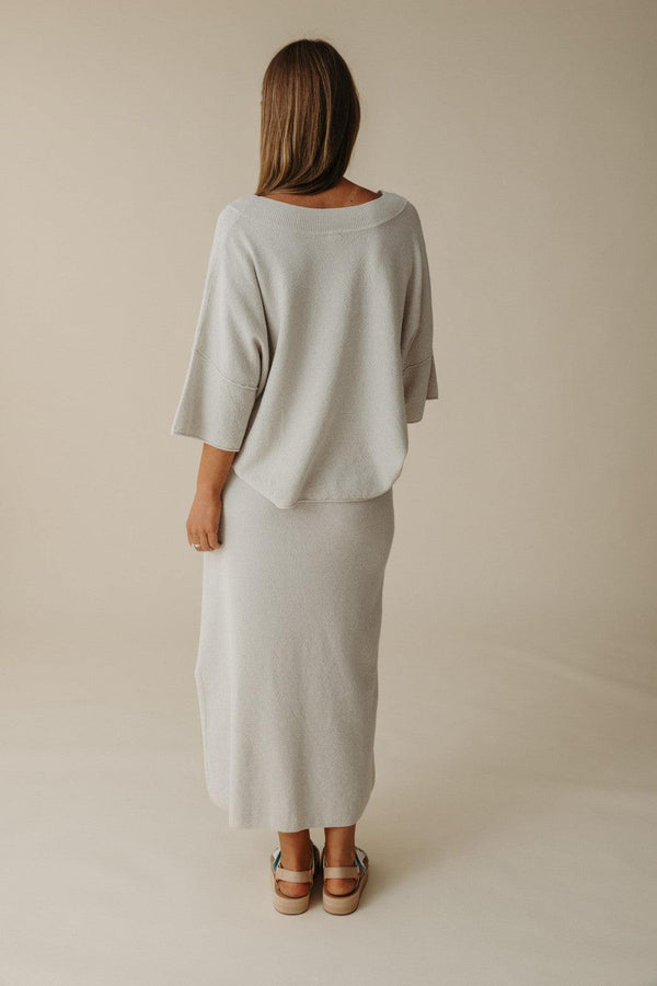 Retreat Cotton Twist Tee Pullover - Silver x Salt