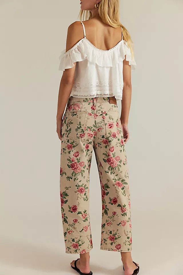 Deep Trance Printed Jeans - Wallpaper Floral