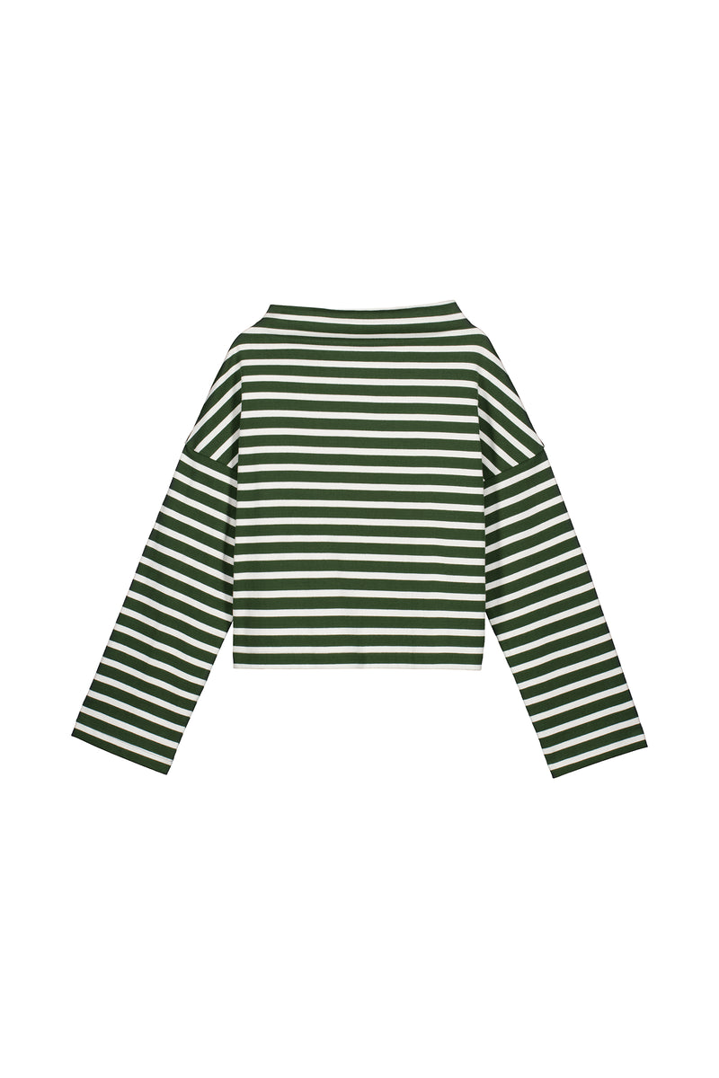 Field Top - Green Lily Stripe