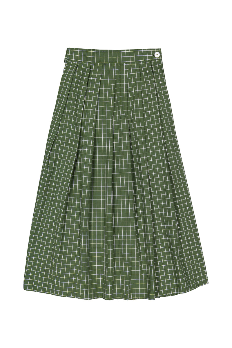 Flora Skirt - Forest Grid