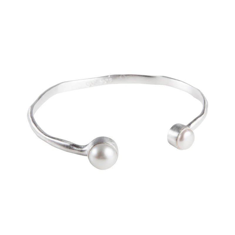 Double Pearl Cuff - Silver