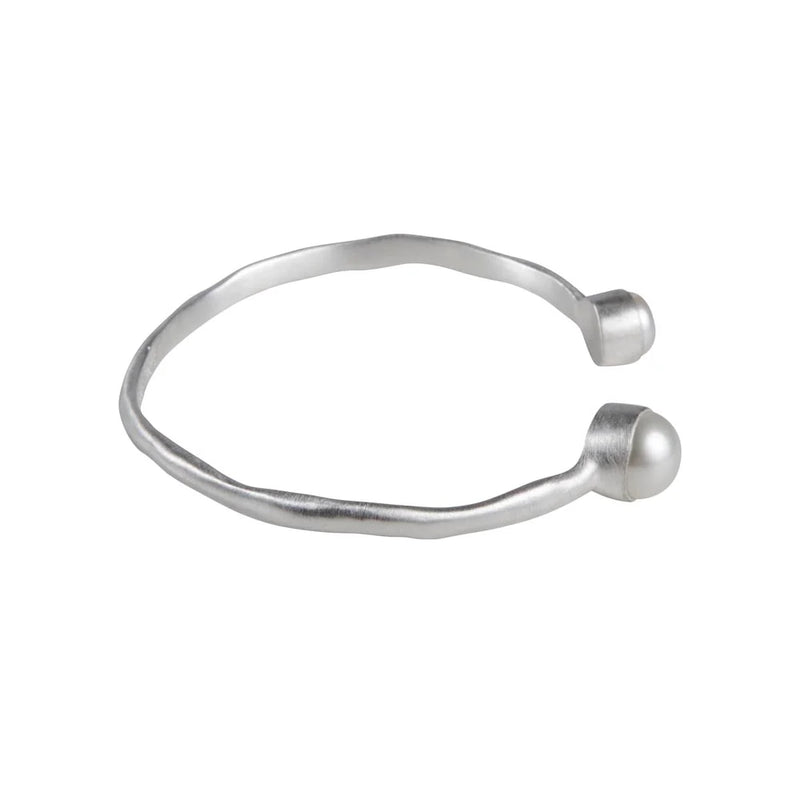 Double Pearl Cuff - Silver