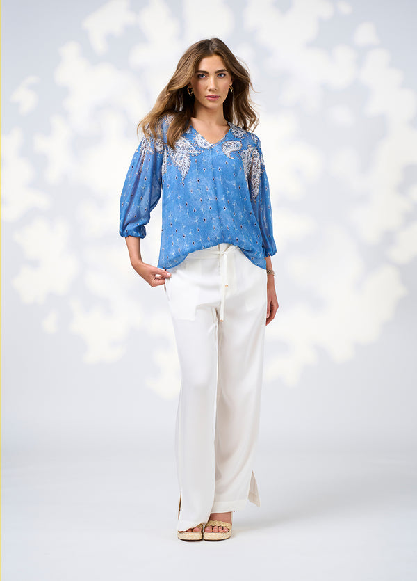 Sibella Blouse - Chambray Multi