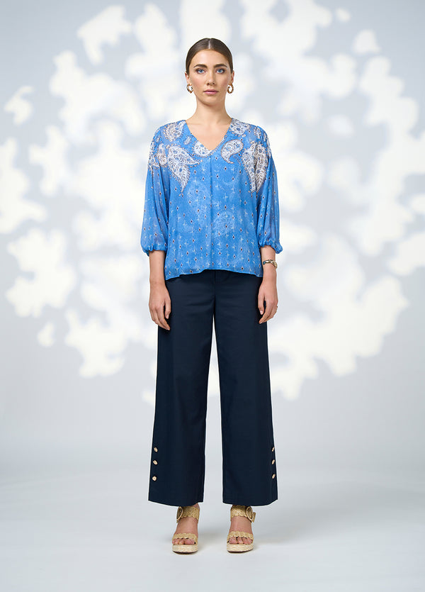 Sibella Blouse - Chambray Multi