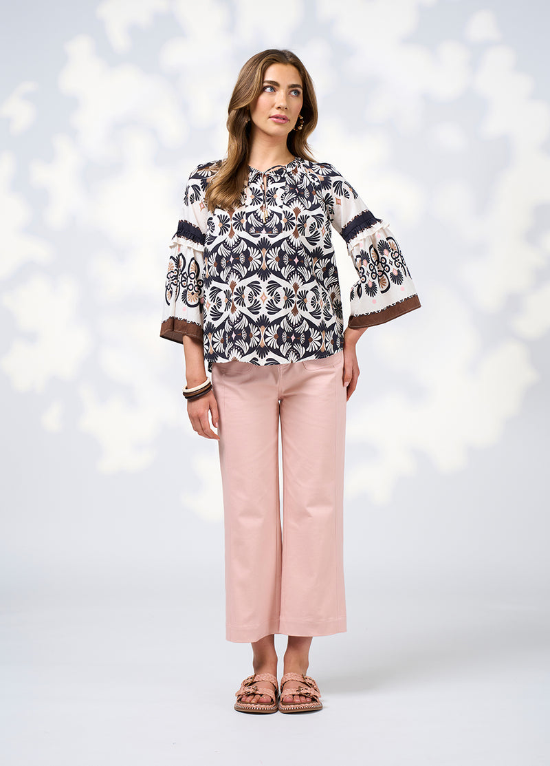 Zoe Blouse - Ecru Multi