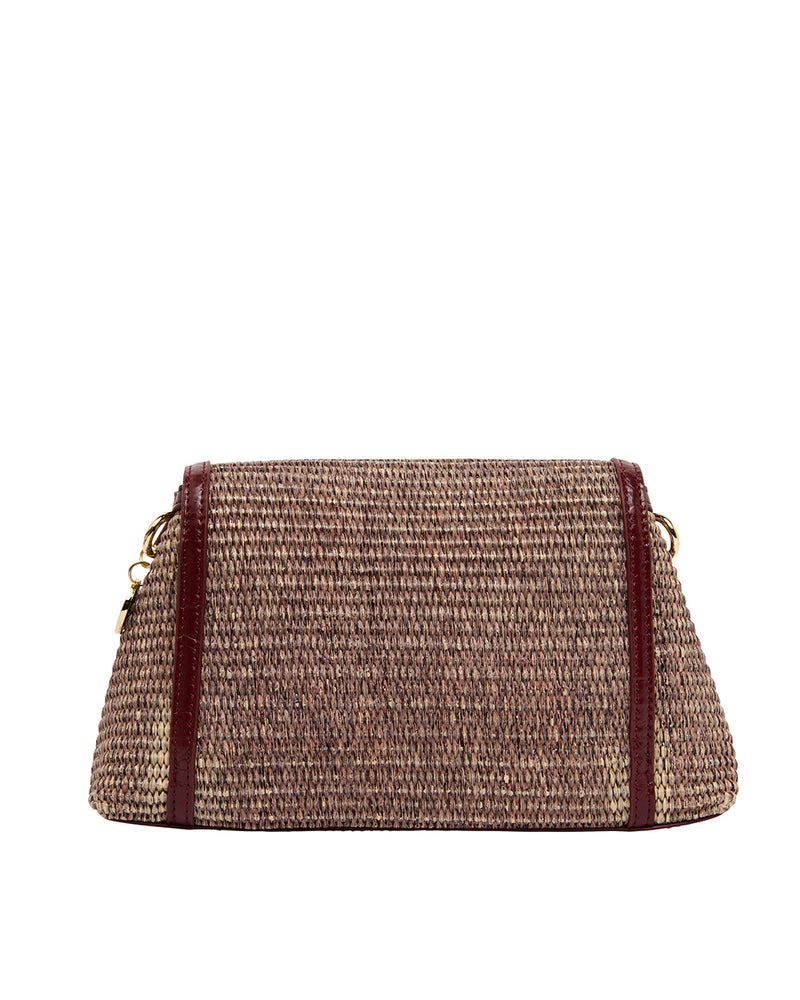 Lugano Crossbody Bag - Burgundy/Coco Weave