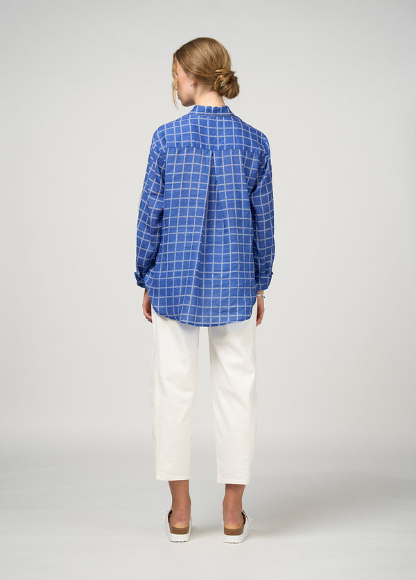 Wavelength Top - Cornflower/White
