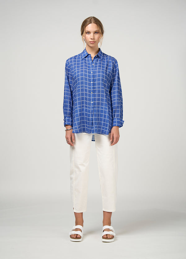 Wavelength Top - Cornflower/White