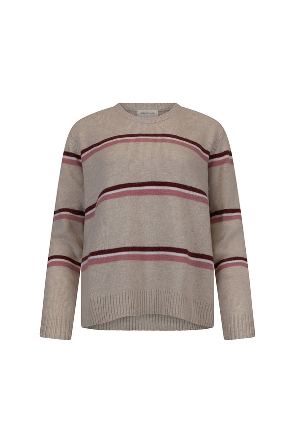 Compass Stripe Sweater - Oatmeal