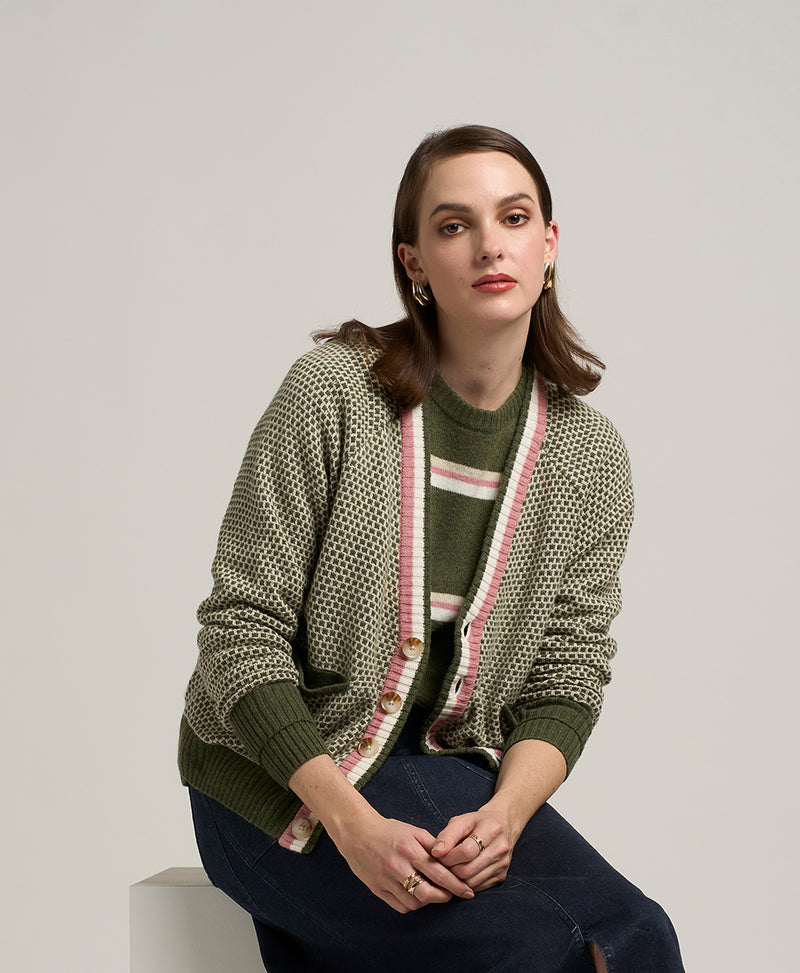 Compass Stripe Sweater - Grass