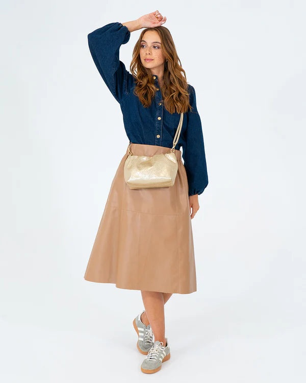 Monty Crossbody Bag - Light Gold Crinkle