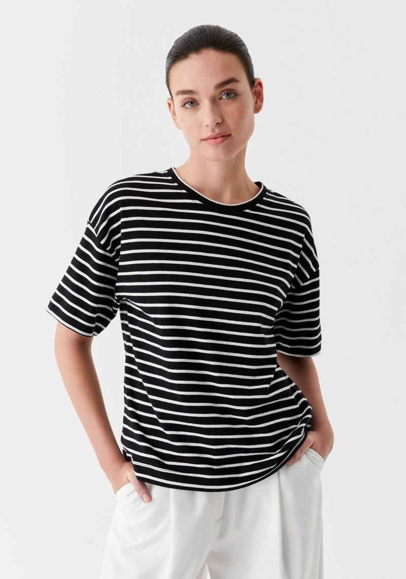 Archie Stripe Tee Black/White