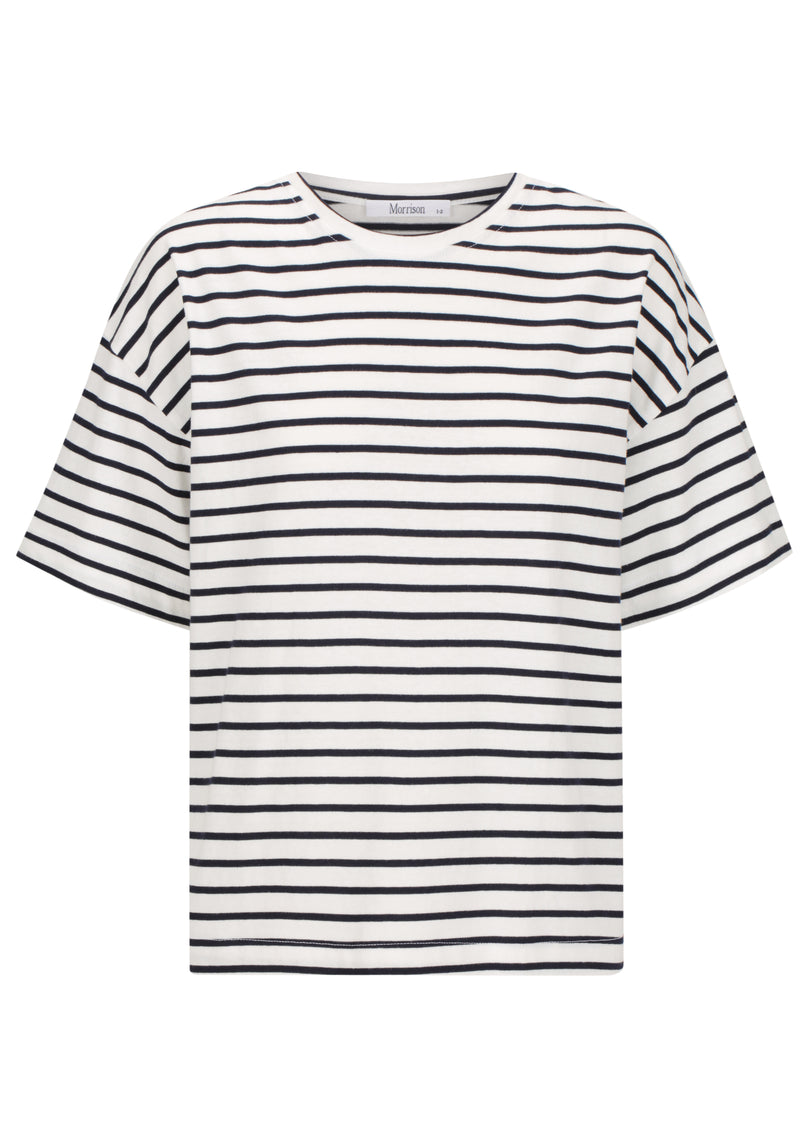 Archie Stripe Tee White/Navy