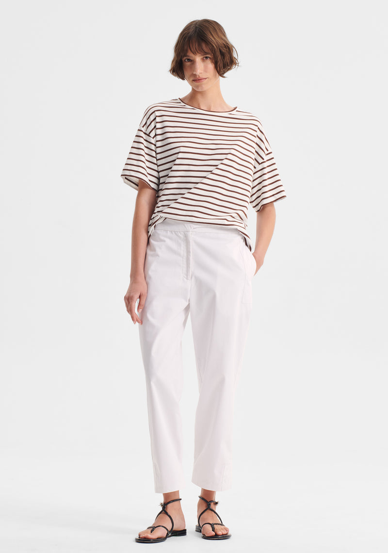 Archie Stripe Tee - Mocha/White