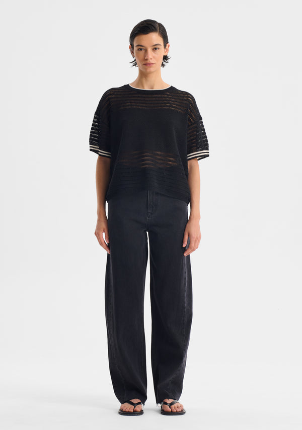 Dallas Knit Tee - Black