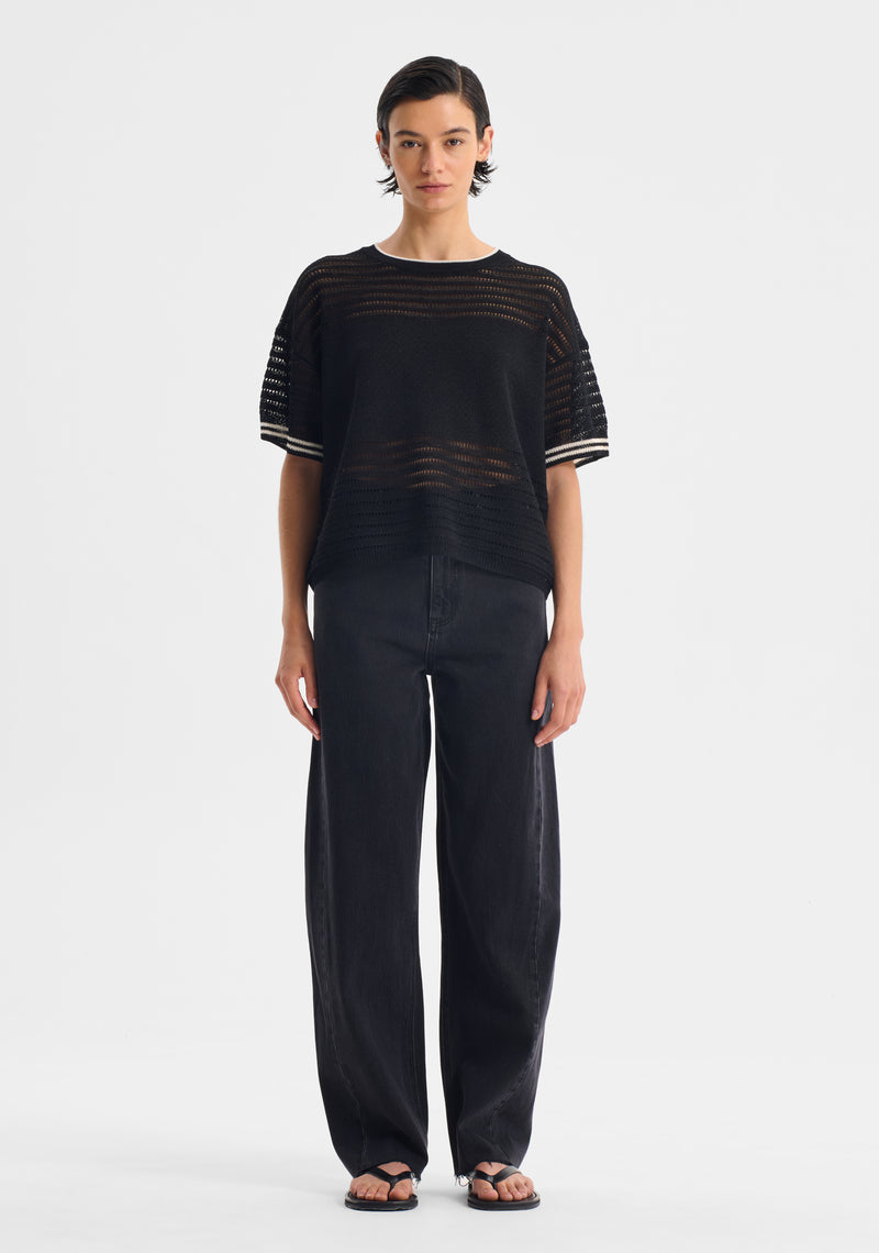 Dallas Knit Tee - Black